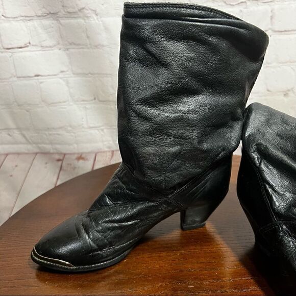 ZODIAC leather slouchy ankle booties (western) vintage 6.5 GUC - Picture 8 of 10
